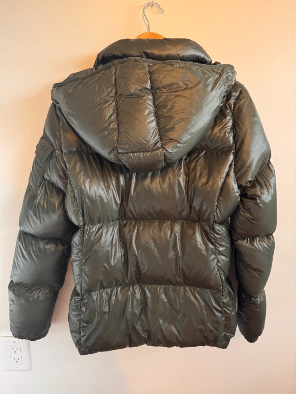 Ski!  Moncler “Bady” Nylon Laqué Puffer Jacket — Olive - Picture 3 of 9